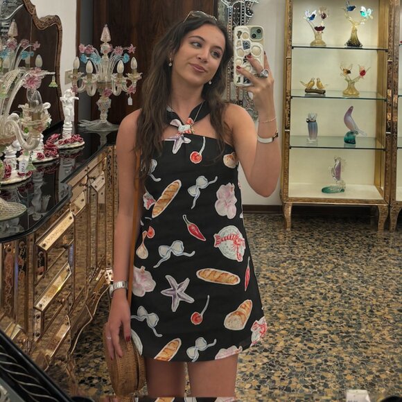 Peppermayo Black Linen Printed Mini Dress - Picture 4 of 5